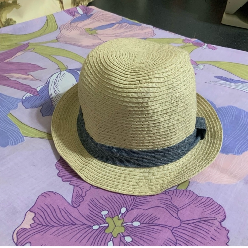 EUC Kids Wonder Nation Cream Straw Hat with Gray Band